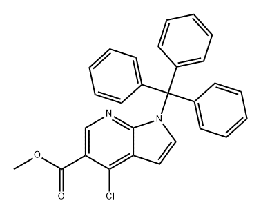 1H-Pyrrolo[2,3-b]pyridine-5-carboxylic acid, 4-chloro-1-(triphenylmethyl)-, methyl ester 구조식 이미지