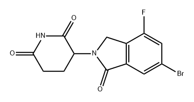 2,6-Piperidinedione, 3-(6-bromo-4-fluoro-1,3-dihydro-1-oxo-2H-isoindol-2-yl)- 구조식 이미지