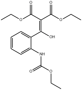 Propanedioic acid, 2-[[2-[(ethoxycarbonyl)amino]phenyl]hydroxymethylene]-, 1,3-diethyl ester 구조식 이미지