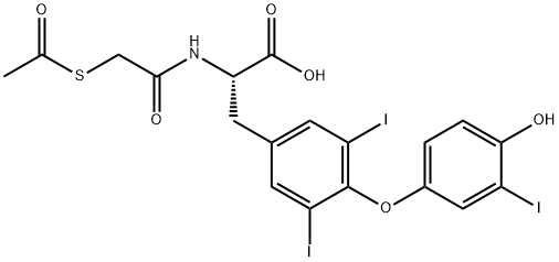 L-Tyrosine, N-[2-(acetylthio)acetyl]-O-(4-hydroxy-3-iodophenyl)-3,5-diiodo- Structure