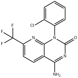 Pyrido[2,3-d]pyrimidin-2(1H)-one, 4-amino-1-(2-chlorophenyl)-7-(trifluoromethyl)- Structure