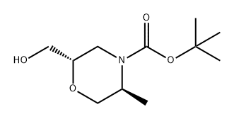 4-Morpholinecarboxylic acid, 2-(hydroxymethyl)-5-methyl-, 1,1-dimethylethyl ester, (2S,5S)- Structure