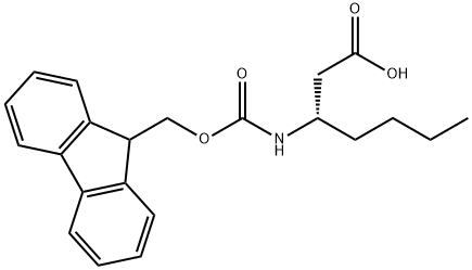 Heptanoic acid, 3-[[(9H-fluoren-9-ylmethoxy)carbonyl]amino]-, (3S)- Structure