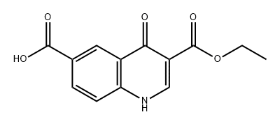 3,6-Quinolinedicarboxylic acid, 1,4-dihydro-4-oxo-, 3-ethyl ester 구조식 이미지