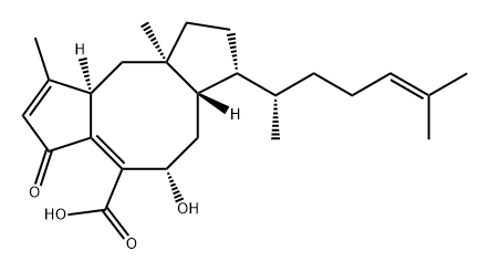 Dicyclopenta[a,d]cyclooctene-4-carboxylic acid, 7-[(1S)-1,5-dimethyl-4-hexen-1-yl]-3,5,6,6a,7,8,9,9a,10,10a-decahydro-5-hydroxy-1,9a-dimethyl-3-oxo-, (5S,6aS,7R,9aR,10aR)- Structure