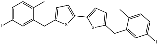 2,2'-Bithiophene, 5,5'-bis[(5-iodo-2-methylphenyl)methyl]- Structure