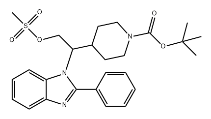 1-Piperidinecarboxylic acid, 4-[2-[(methylsulfonyl)oxy]-1-(2-phenyl-1H-benzimidazol-1-yl)ethyl]-, 1,1-dimethylethyl ester Structure