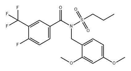 Benzamide, N-[(2,4-dimethoxyphenyl)methyl]-4-fluoro-N-(propylsulfonyl)-3-(trifluoromethyl)- Structure