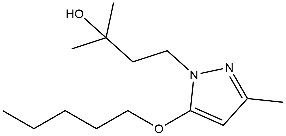 2-methyl-4-[3-methyl-5-(pentyloxy)-1H-pyrazol-1-yl]butan-2-ol Structure