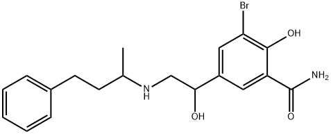 Benzamide, 3-bromo-2-hydroxy-5-[1-hydroxy-2-[(1-methyl-3-phenylpropyl)amino]ethyl]- Structure