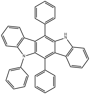 Indolo[3,2-b]carbazole, 5,11-dihydro-5,6,12-triphenyl- Structure