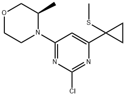 Morpholine, 4-[2-chloro-6-[1-(methylthio)cyclopropyl]-4-pyrimidinyl]-3-methyl-, (3R)- Structure