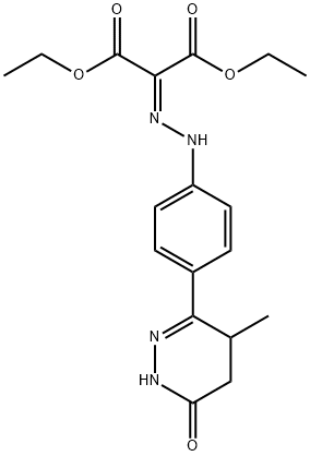 Propanedioic acid, 2-[2-[4-(1,4,5,6-tetrahydro-4-methyl-6-oxo-3-pyridazinyl)phenyl]hydrazinylidene]-, 1,3-diethyl ester Structure