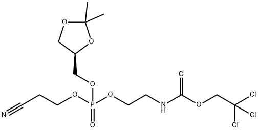 5,7-Dioxa-2-aza-6-phosphanonanoic acid, 9-cyano-6-[[(4R)-2,2-dimethyl-1,3-dioxolan-4-yl]methoxy]-, 2,2,2-trichloroethyl ester, 6-oxide Structure