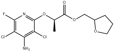Propanoic acid, 2-[(4-amino-3,5-dichloro-6-fluoro-2-pyridinyl)oxy]-, (tetrahydro-2-furanyl)methyl ester, (2R)- Structure
