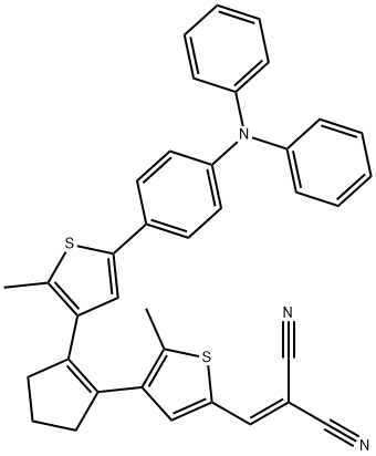 Propanedinitrile, 2-[[4-[2-[5-[4-(diphenylamino)phenyl]-2-methyl-3-thienyl]-1-cyclopenten-1-yl]-5-methyl-2-thienyl]methylene]- Structure