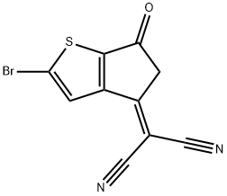 2-(2-bromo-4-oxo-4H-cyclopenta[b]thiophen-6(5H)-ylidene)malononitrile 구조식 이미지