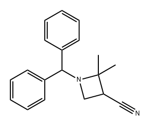 3-Azetidinecarbonitrile, 1-(diphenylmethyl)-2,2-dimethyl- Structure