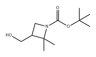1-Azetidinecarboxylic acid, 3-(hydroxymethyl)-2,2-dimethyl-, 1,1-dimethylethyl ester Structure