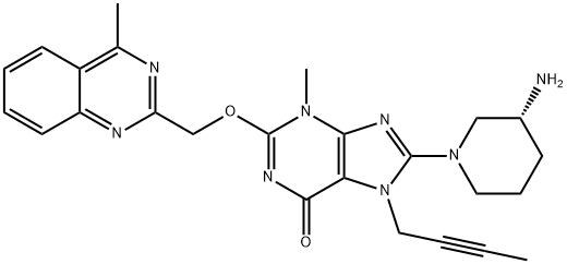 (R)-8-(3-aminopiperidin-1-yl)-7-(but-2-yn-1-yl)-3-methyl-2-((4-methylquinazolin-2-yl)methoxy)-3,7-dihydro-6H-purin-6-one Structure