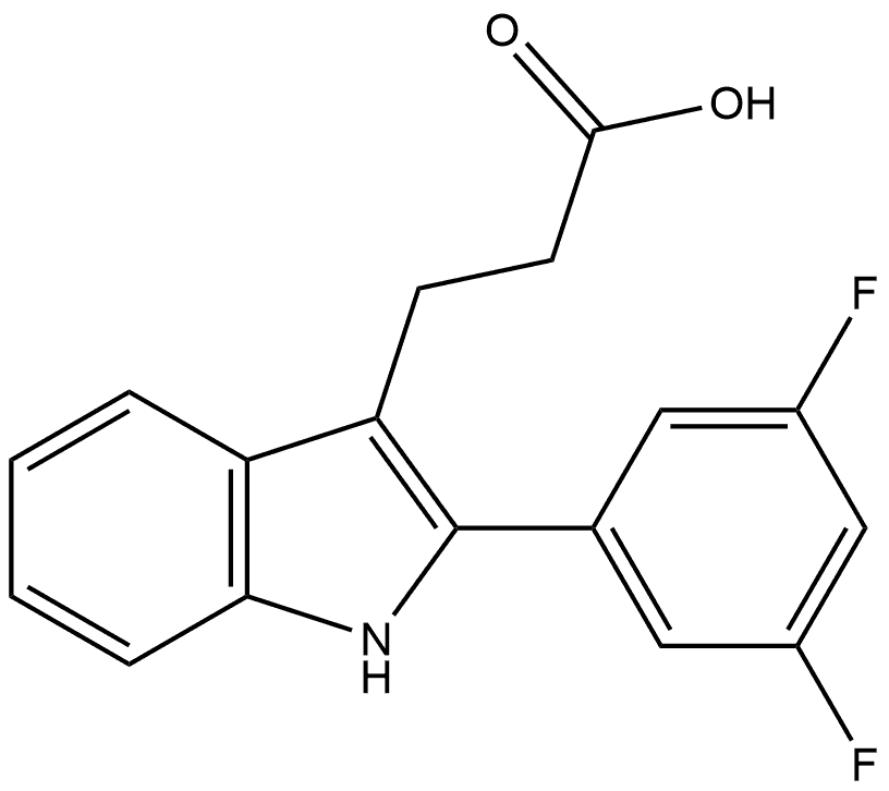 3-[2-(3,5-difluorophenyl)-1H-indol-3-yl]propanoic acid Structure