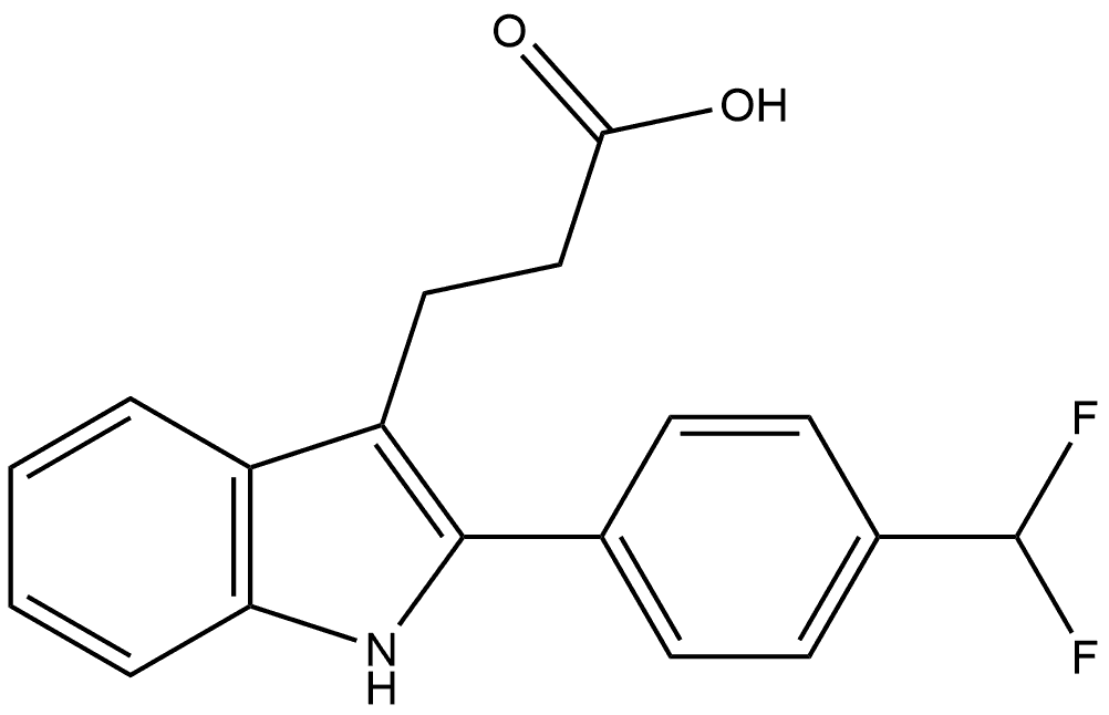 3-[2-[4-(difluoromethyl)phenyl]-1H-indol-3-yl]propanoic acid Structure