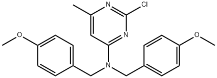 2-Chloro-N,N-bis(4-methoxybenzyl)-6-methylpyrimidin-4-amine 구조식 이미지