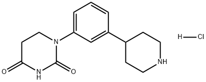 2,4(1H,3H)-Pyrimidinedione, dihydro-1-[3-(4-piperidinyl)phenyl]-, hydrochloride (1:1) 구조식 이미지