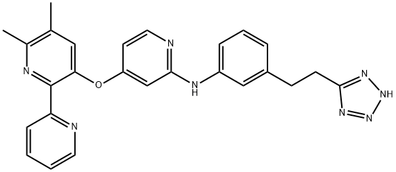 2-Pyridinamine, 4-[(5,6-dimethyl[2,2'-bipyridin]-3-yl)oxy]-N-[3-[2-(2H-tetrazol-5-yl)ethyl]phenyl]- Structure