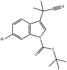 1H-Indole-1-carboxylic acid, 6-bromo-3-(1-cyano-1-methylethyl)-, 1,1-dimethylethyl ester Structure