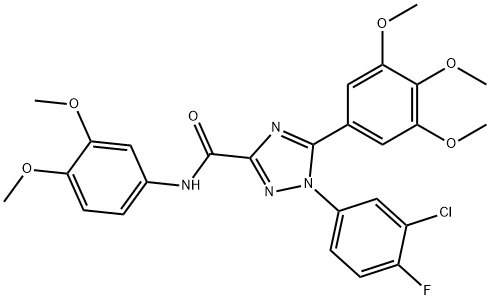 1H-1,2,4-Triazole-3-carboxamide, 1-(3-chloro-4-fluorophenyl)-N-(3,4-dimethoxyphenyl)-5-(3,4,5-trimethoxyphenyl)- Structure