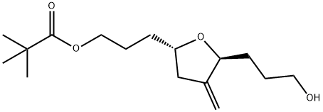 Propanoic acid, 2,2-dimethyl-, 3-[(2S,5S)-tetrahydro-5-(3-hydroxypropyl)-4-methylene-2-furanyl]propyl ester Structure