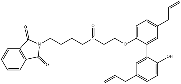 1H-Isoindole-1,3(2H)-dione, 2-[4-[[2-[(2'-hydroxy-5,5'-di-2-propen-1-yl[1,1'-biphenyl]-2-yl)oxy]ethyl]sulfinyl]butyl]- Structure