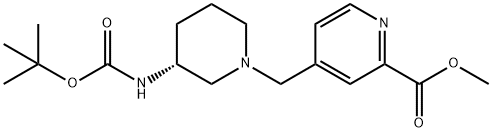 2-Pyridinecarboxylic acid, 4-[[(3R)-3-[[(1,1-dimethylethoxy)carbonyl]amino]-1-piperidinyl]methyl]-, methyl ester 구조식 이미지