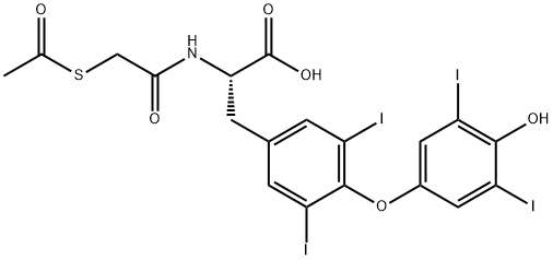 L-Tyrosine, N-[2-(acetylthio)acetyl]-O-(4-hydroxy-3,5-diiodophenyl)-3,5-diiodo- 구조식 이미지