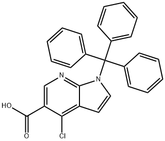 1H-Pyrrolo[2,3-b]pyridine-5-carboxylic acid, 4-chloro-1-(triphenylmethyl)- 구조식 이미지