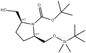 cis-1-Boc-2-(tert-butyl-dimethyl-silanyloxymethyl)-5-hydroxymethyl-pyrrolidine Structure