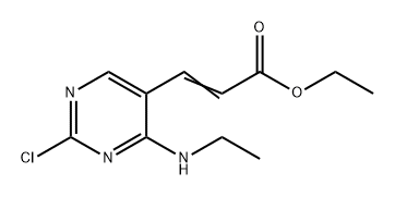 2-Propenoic acid, 3-[2-chloro-4-(ethylamino)-5-pyrimidinyl]-, ethyl ester Structure