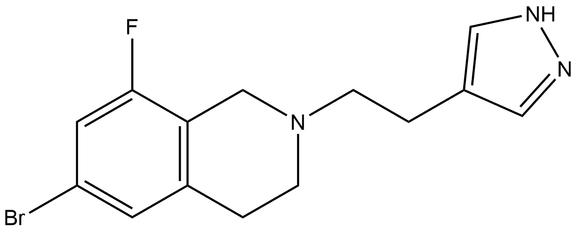 6-Bromo-8-fluoro-1,2,3,4-tetrahydro-2-[2-(1H-pyrazol-4-yl)ethyl]isoquinoline Structure