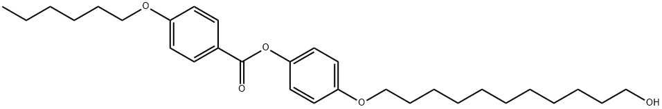 Benzoic acid, 4-(hexyloxy)-, 4-[(11-hydroxyundecyl)oxy]phenyl ester Structure