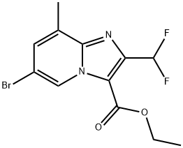 Ethyl 6-bromo-2-(difluoromethyl)-8-methylimidazo[1,2-a]pyridine-3-carboxylate 구조식 이미지