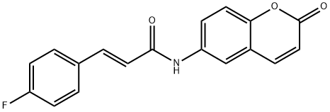 2-Propenamide, 3-(4-fluorophenyl)-N-(2-oxo-2H-1-benzopyran-6-yl)-, (2E)- 구조식 이미지