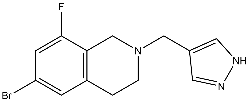 6-Bromo-8-fluoro-1,2,3,4-tetrahydro-2-(1H-pyrazol-4-ylmethyl)isoquinoline Structure