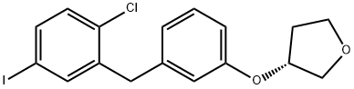 Furan, 3-[3-[(2-chloro-5-iodophenyl)methyl]phenoxy]tetrahydro-, (3R)- Structure