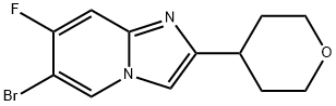 Imidazo[1,2-a]pyridine, 6- bromo-7-fluoro-2-tetr ahydro-2H pyran-4-y1)- Structure