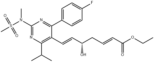 2,6-Heptadienoic acid, 7-[4-(4-fluorophenyl)-6-(1-methylethyl)-2-[methyl(methylsulfonyl)amino]-5-pyrimidinyl]-5-hydroxy-, ethyl ester, (2E,5S,6E)- Structure