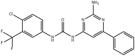 Urea, N-(2-amino-6-phenyl-4-pyrimidinyl)-N'-[4-chloro-3-(trifluoromethyl)phenyl]- Structure