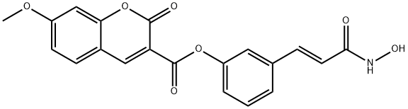 2H-1-Benzopyran-3-carboxylic acid, 7-methoxy-2-oxo-, 3-[(1E)-3-(hydroxyamino)-3-oxo-1-propen-1-yl]phenyl ester Structure