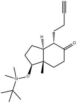 5H-Inden-5-one, 4-(3-butyn-1-yl)-1-[[(1,1-dimethylethyl)dimethylsilyl]oxy]octahydro-7a-methyl-, (1S,3aS,4S,7aS)- Structure