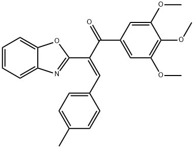 2-Propen-1-one, 2-(2-benzoxazolyl)-3-(4-methylphenyl)-1-(3,4,5-trimethoxyphenyl)-, (2E)- Structure